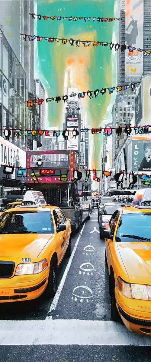 Street Laundry TVs Times Square by Maria Luisa  Azzini