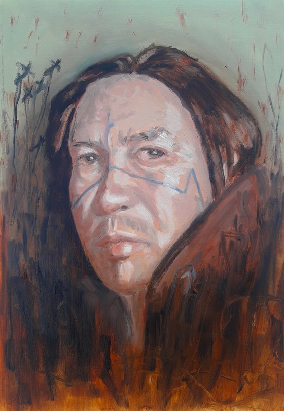 Human oil portrait 27x38cm