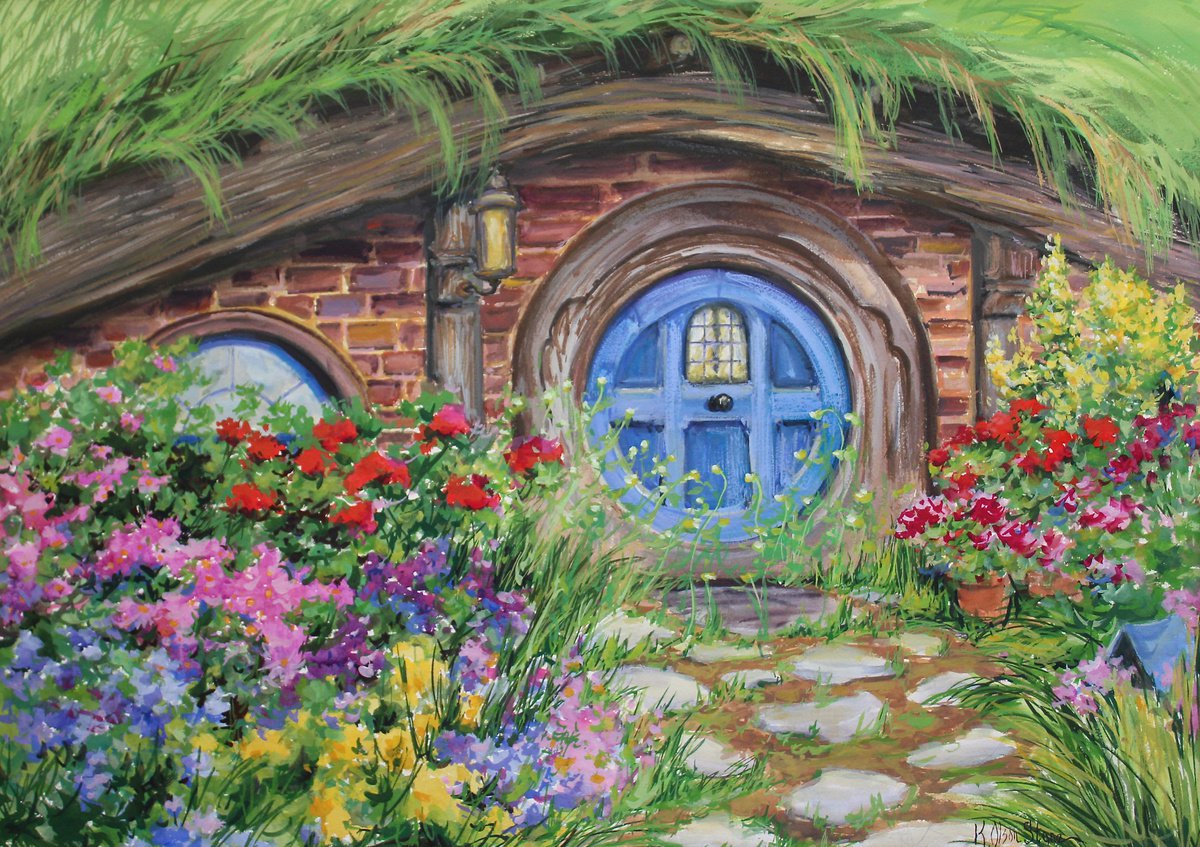 The Blue Door, Hobbiton by Kristen Olson Stone