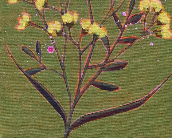 Botanical on Olive Green