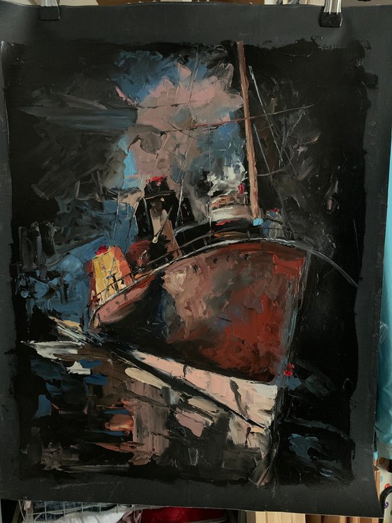Boat on black.