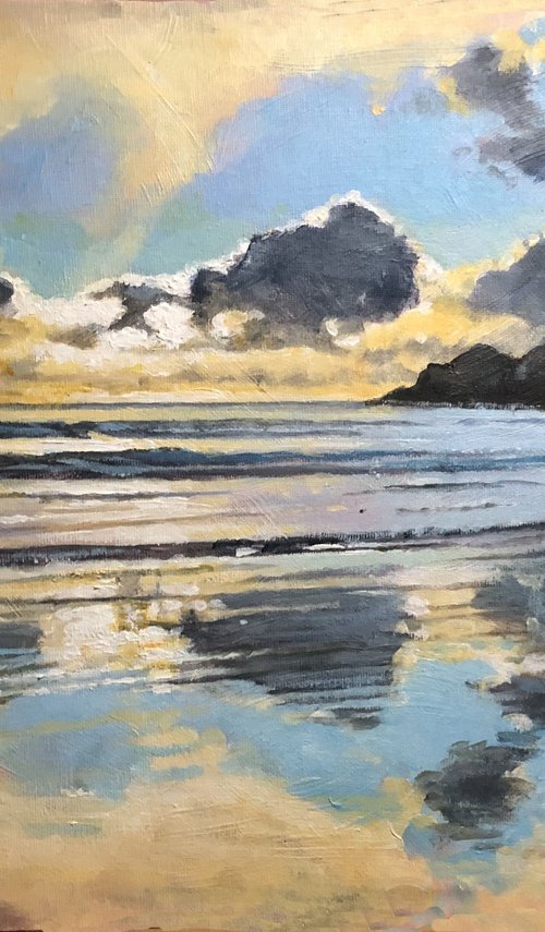 Cloud Reflections, Praa Sands by Russell Aisthorpe