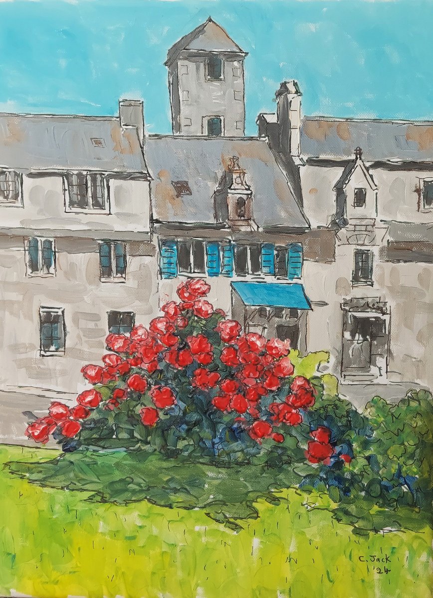 Cityscapes Acrylic Painting By Colin Ross Jack, 12 X 16, Roscoff #1, Original Artwork