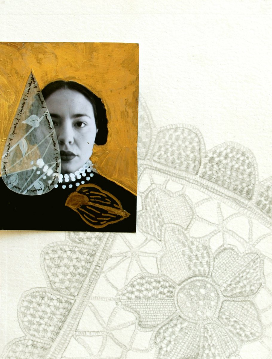 Portrait Collage By Andromachi Giannopoulou, 5 X 6, Do You Love Me?, Original Artwork