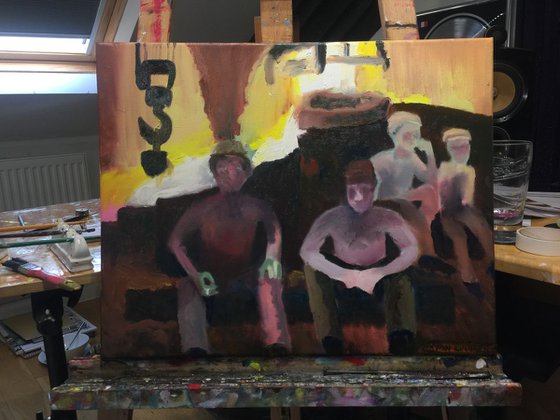 Men Of Industry 16x12 Oil On Canvas