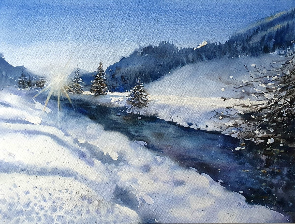 Winter road in Tirol by Natasha Sokolnikova