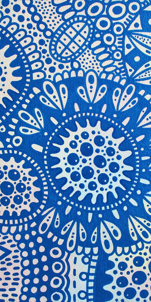 Surreal Pattern n.6 - Blue Flowers by Veronika Demenko