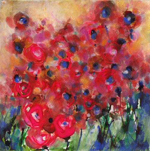 A Day In The Garden 5 - Flower Painting  by Kathy Morton Stanion by Kathy Morton Stanion