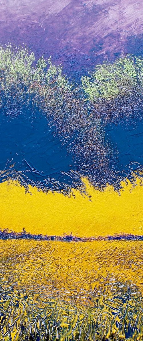 2 Trees Intense 3 (Large Painting). by Simon Jones