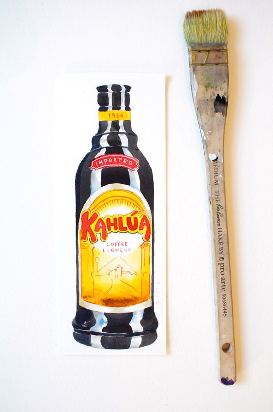 Coffee Liqueur Bottle Watercolour