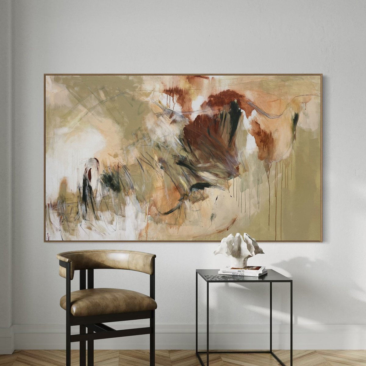 Expressive Abstract Acrylic Painting By Cheryl Harrison, 59 X 35, Finding My Way, Original Artwork