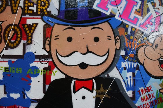 Get Rich 190cm x 100cm Monopoly Man Textured Urban Pop Art