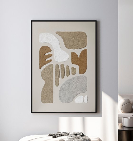 "Brown Rye 3" Brown high textured abstract