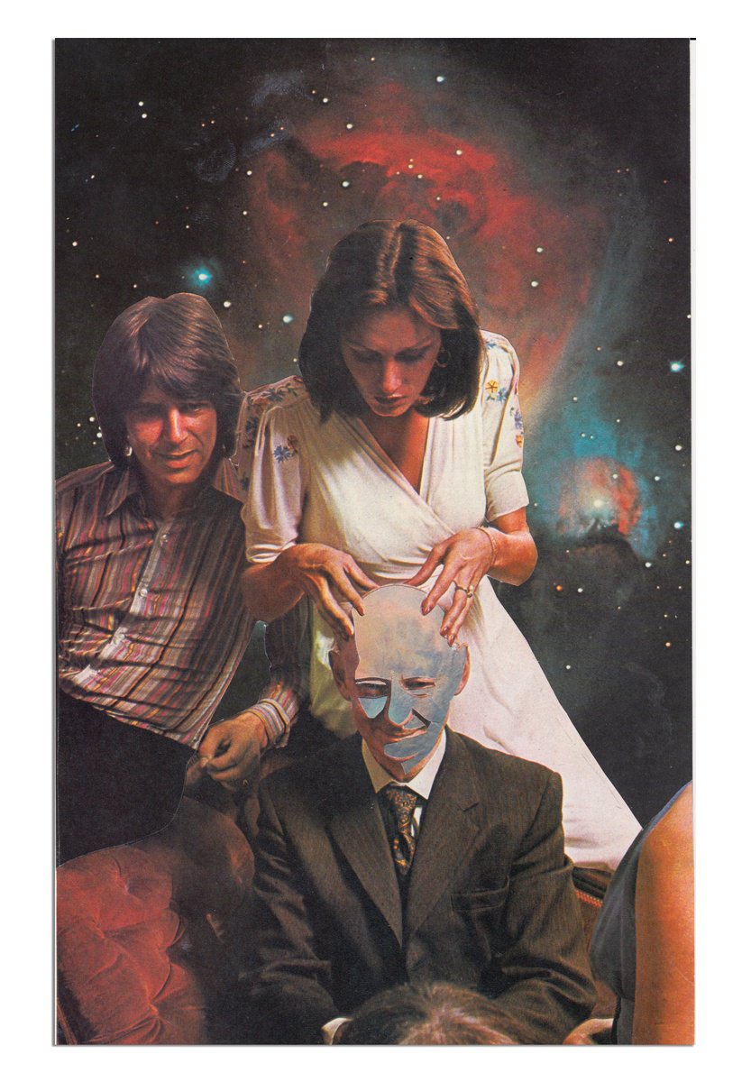 Portrait Collage By Jon Garbet, 9 X 13, Magic Grandpa, Original Artwork