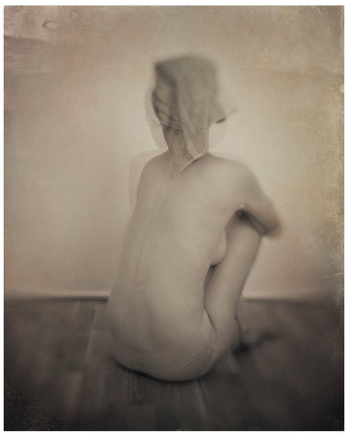 Portrait with towel on head (small) by Louise O'Gorman