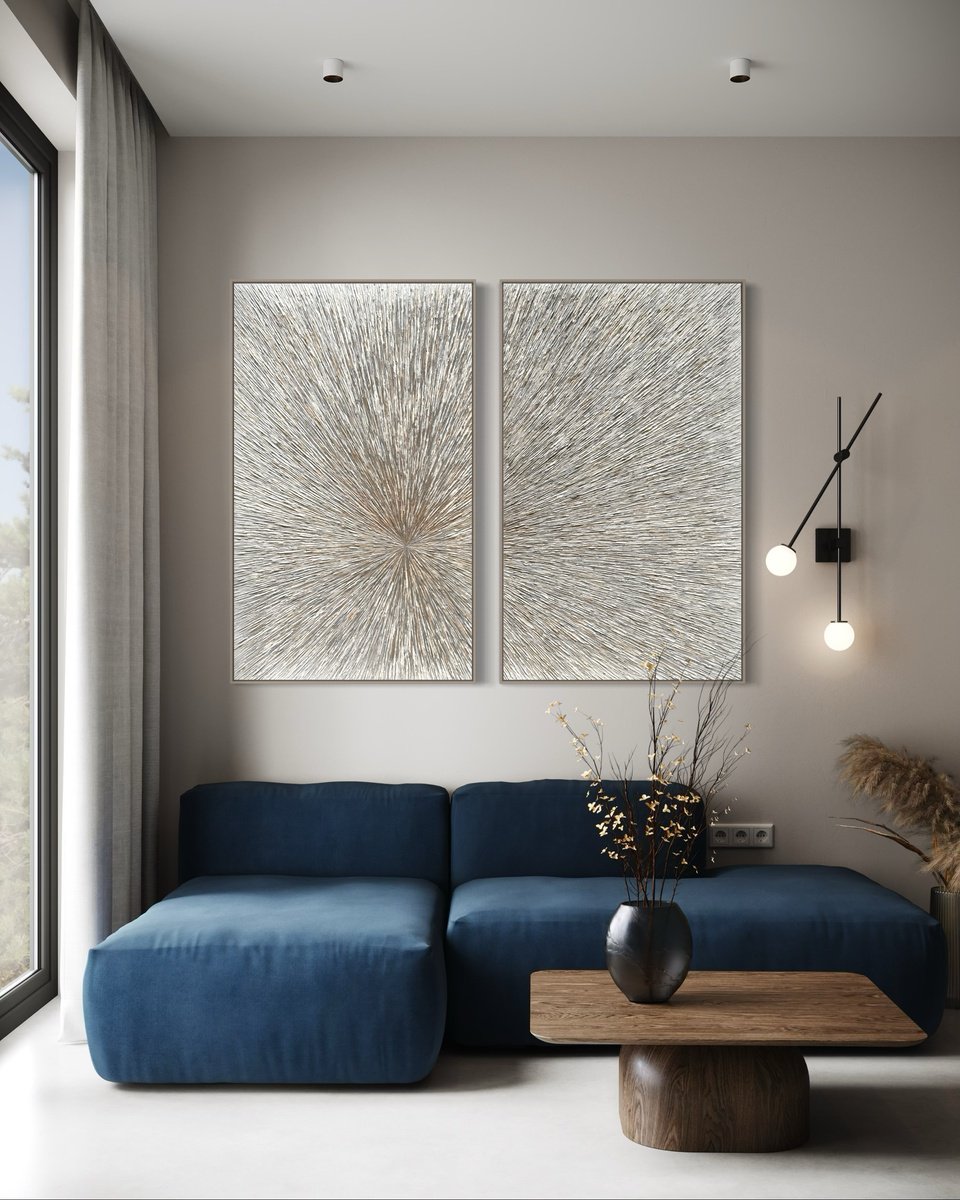 Abstract Acrylic Painting By Daniela Pasqualini, 84 X 62, Beauty Within Diptych, Original Artwork