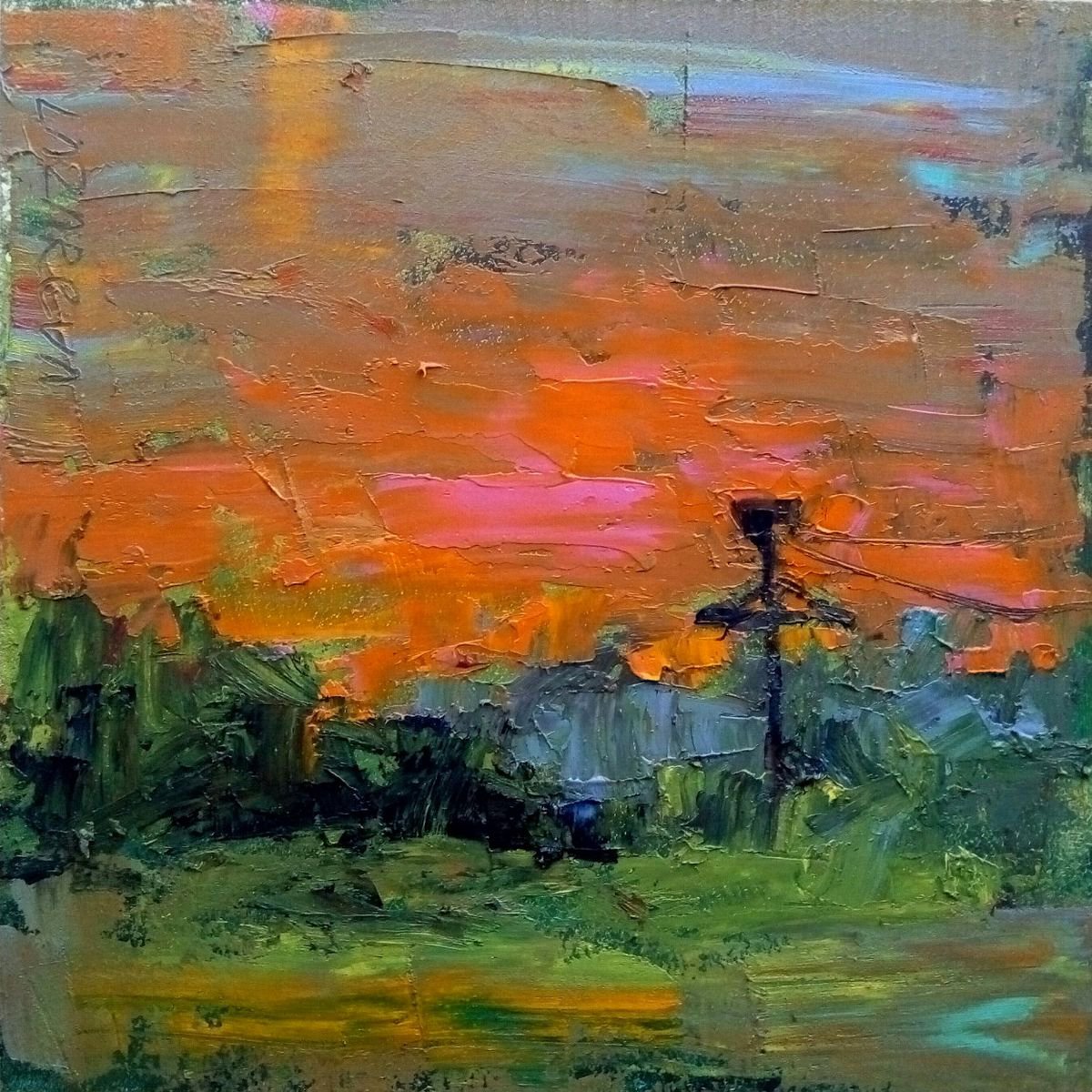 Orange sunset by Valerie Lazareva