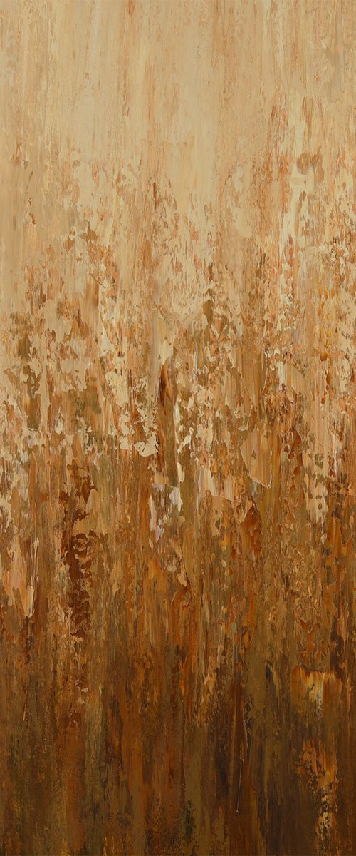 Golden Field - Textured Tonal Abstract Field by Suzanne Vaughan