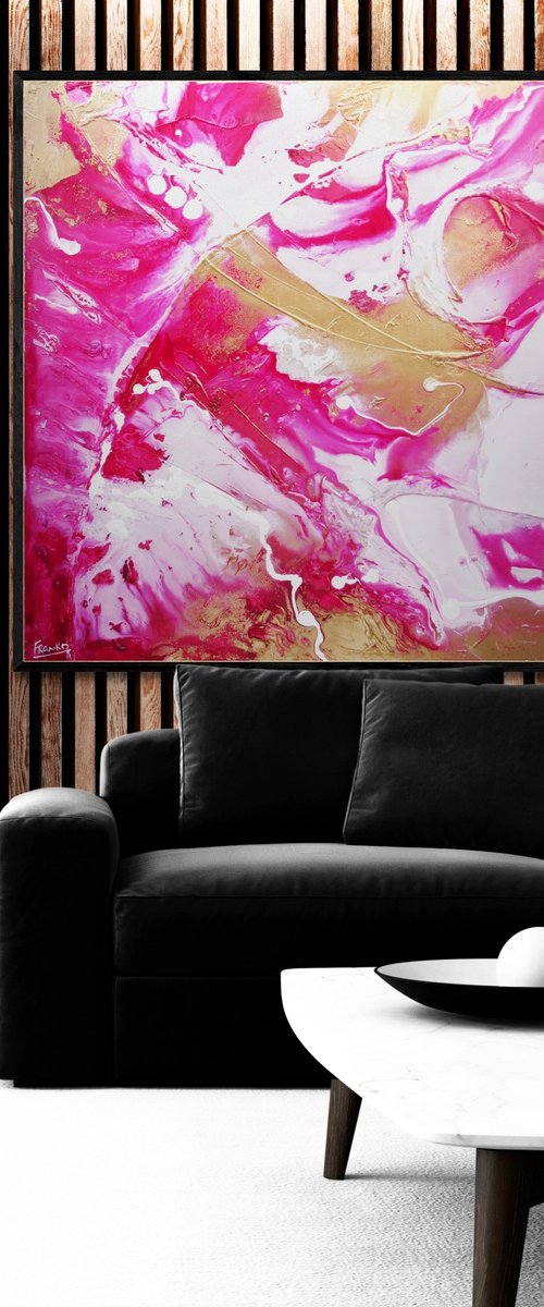 Candy Jazz 120cm x 120cm Textured Abstract Art by Franko