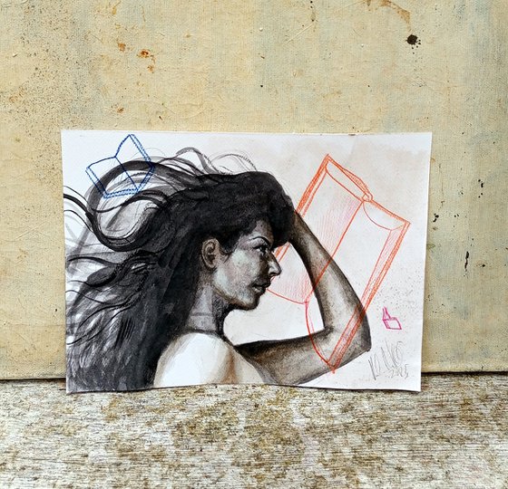 Reader with wild hair