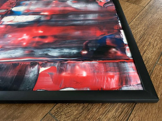 "Come Home To Me" - Original PMS Abstract Diptych Acrylic Paintings On Plexiglass, Framed - 52" x 26"