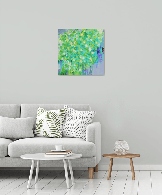 Spring flowers (textured abstract flower painting - ready to hang)