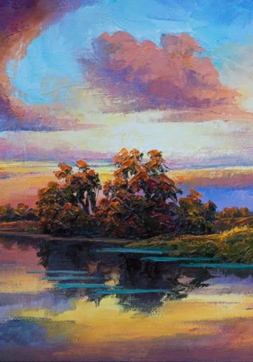COLOURFUL EVENING 12"x20" by Oleksii Vylusk