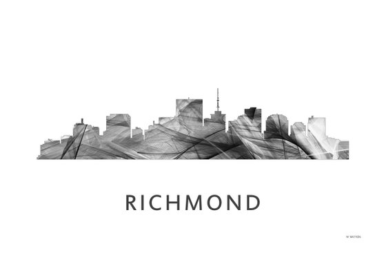 Richmond Virginia Skyline WB BW