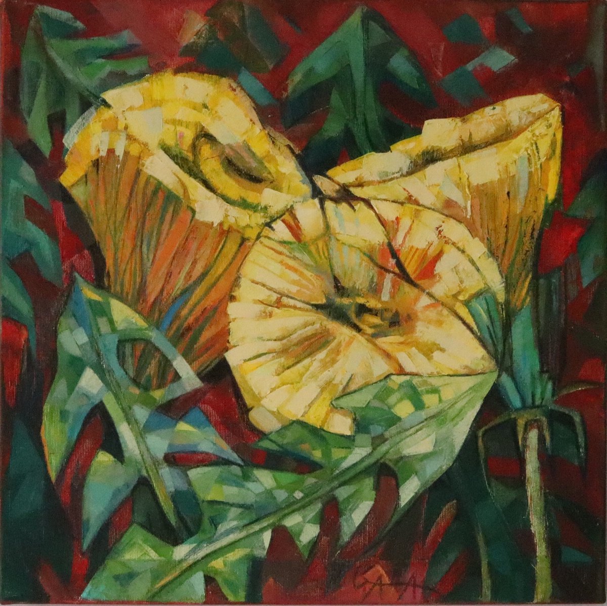 Expressive Oil Painting , Dandelions By Galya Koleva, 16 X 16, Artwork For Sale On Artfinder