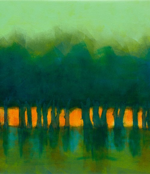 Trees in dusk by Fabienne Monestier