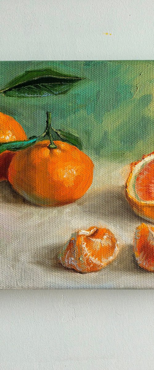 Clementine oil painting by Leyla Demir