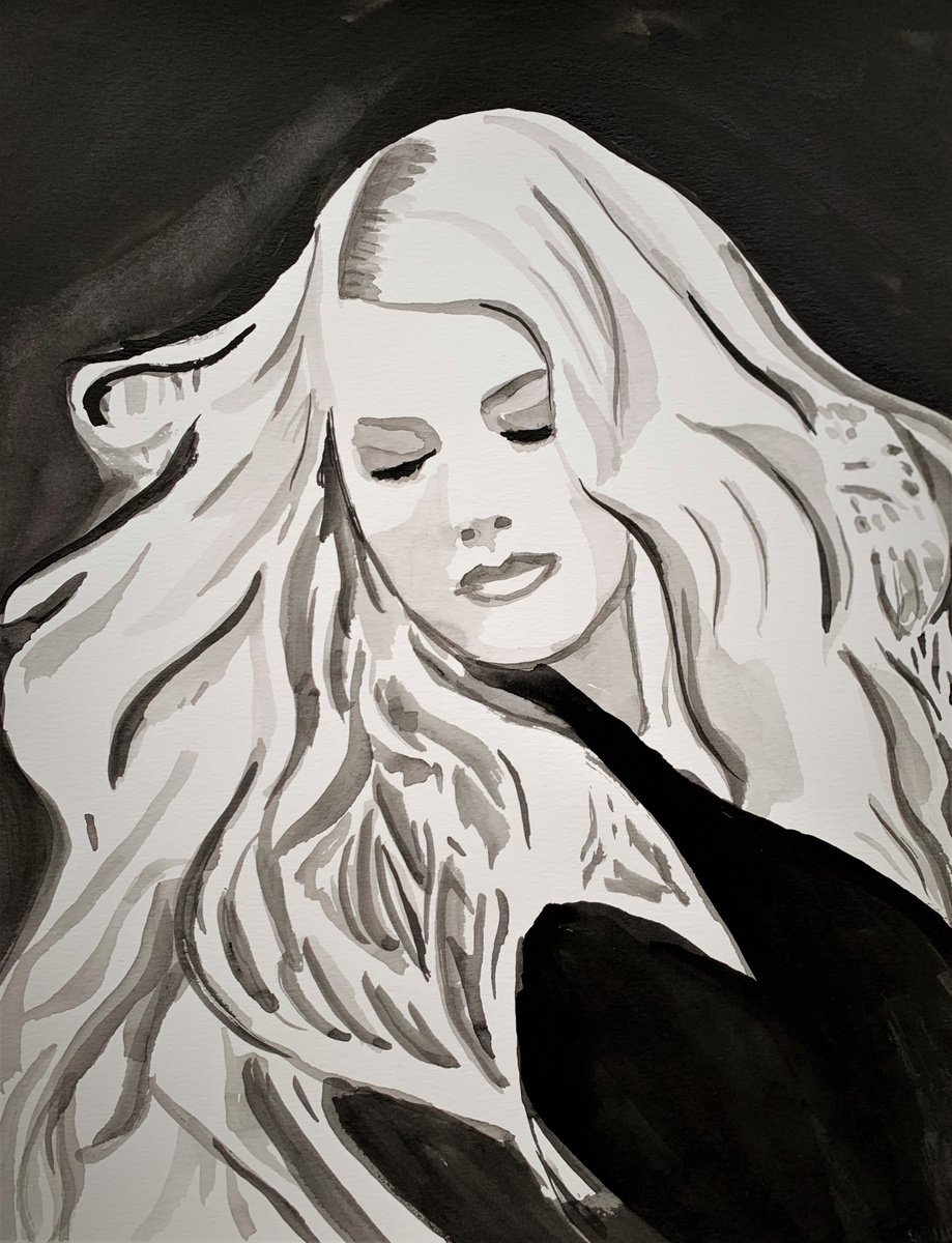 Blonde girl / 35 x 27 cm by Alexandra Djokic