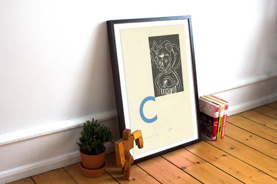 A4 Limited Edition Linocut "Clairvoyant"