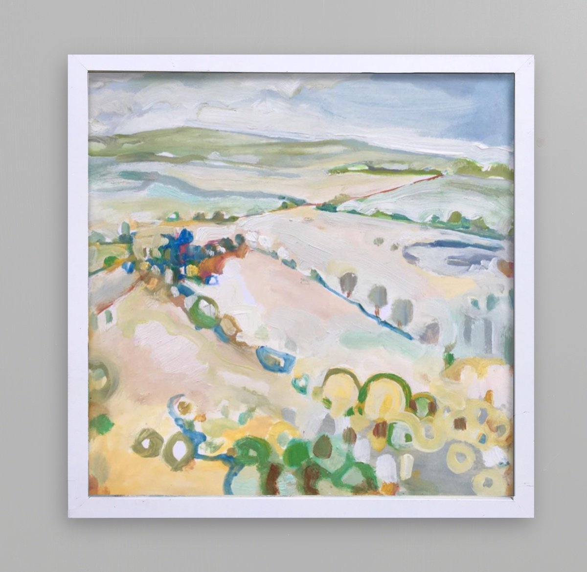 Impressionistic Landscape Oil Painting By Guy Pickford, 13 X 13, Open Mindedly, Original Artwork