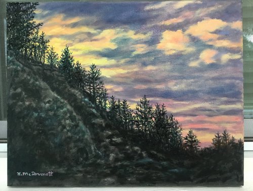Cliff Pines by K. McDermott - 11X14 o/c by Kathleen McDermott