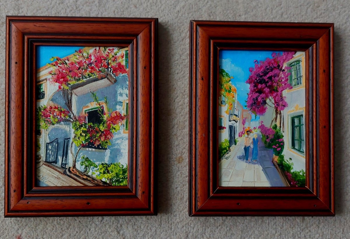 Impressionistic Landscape Oil Painting By Ira Whittaker, 12 X 8, Sunny Alley, Original Artwork