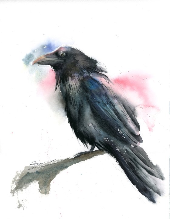 The raven on a branch