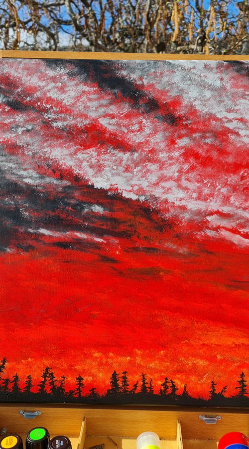 Landscape in red color by Daniel Urbaník