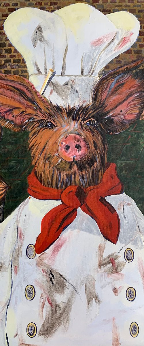 Commission: The Vintage Chef Pig by Hanna Bell