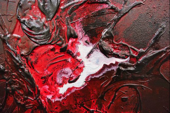 Black Red Sun 160cm x 100cm Black Red Abstract Art