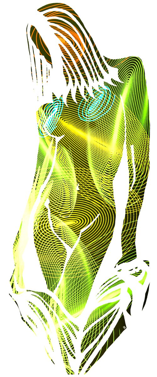Ultra Green Vibrations Naked Girl by Jakub DK - JAKUB D KRZEWNIAK