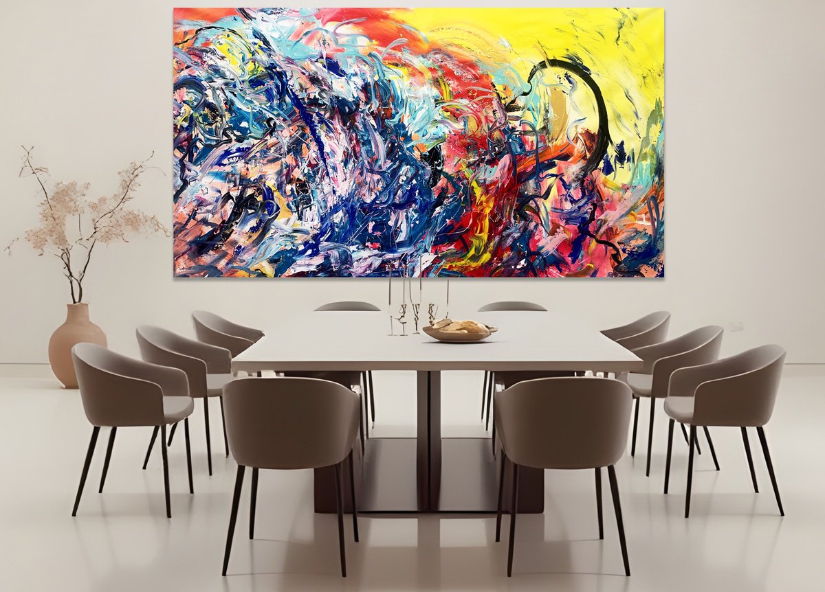 Organic Abstract Acrylic Painting By Estelle Asmodelle, 79 X 43, Breakthrough, Original Artwork