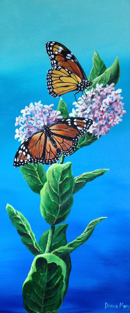 Monarchs on Milkweed by Donna Daniels