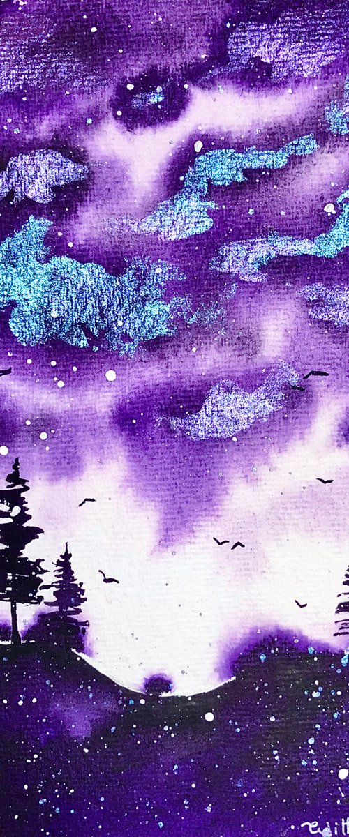 Purple galaxy night #2 by Svetlana Vitman