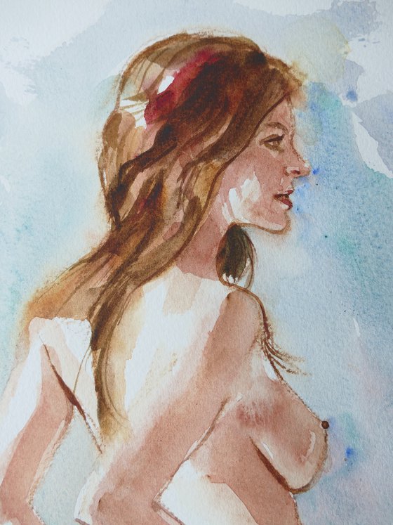 Standing female nude