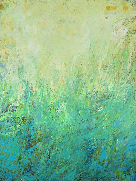 Aqua Green Field 210208, colorful abstract green texture