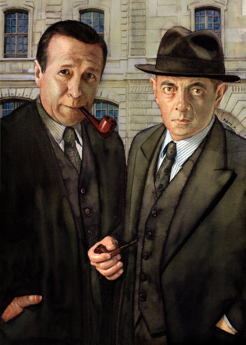 Georges Simenon and detective Jules Maigret by REME Jr.