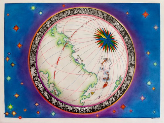 portolan chart in spherical perspective