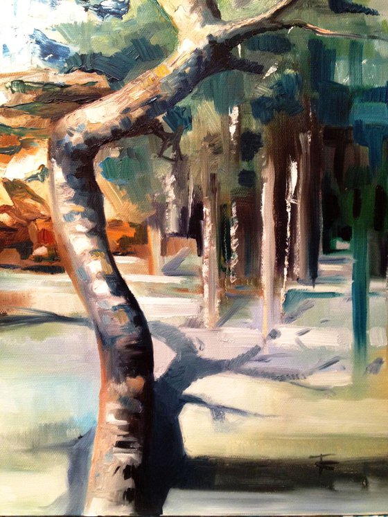 A bare tree- original oil painting.38 x 61 cm ( 15 x 24 inches)