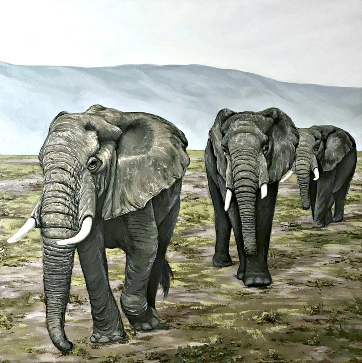 Elephants by Elena Adele Dmitrenko